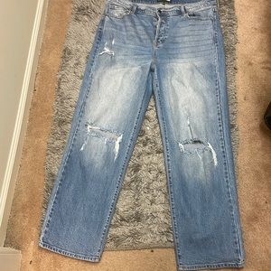 Fashion nova bootcut distressed boyfriend jeans us 14